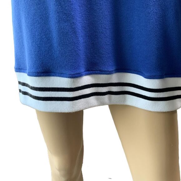 EDGAR + ASH Blue Striped Trim Crew Neck Academia Pullover Sweatshirt Extra Large - Picture 3 of 13